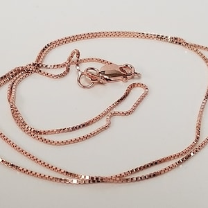 Sprzedaż 24" Estate 14k różowe złoto .60 mm naszyjnik z ogniwami pudełkowymi łańcuszek .50 mm G9