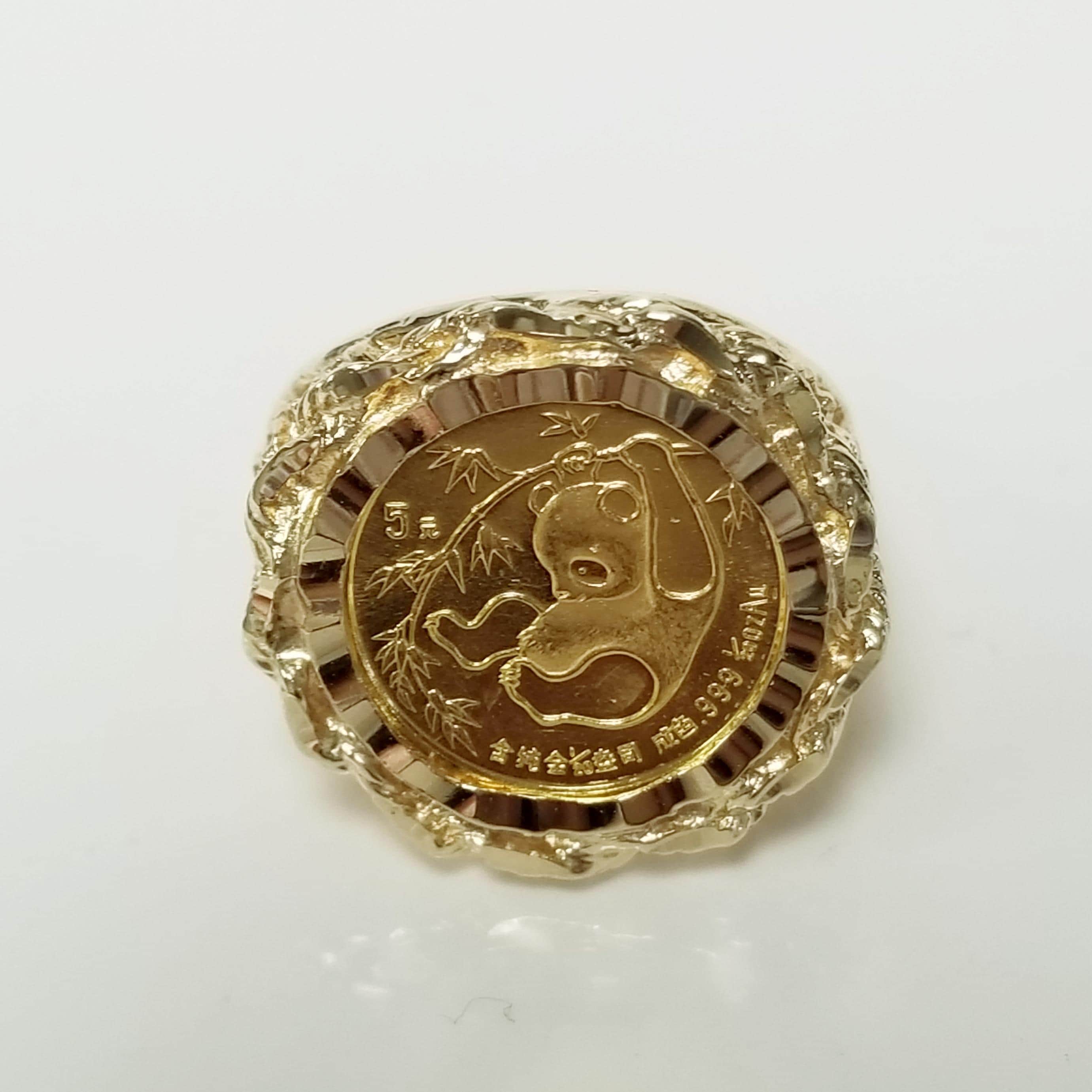 5.29 Grams Size 6.5 Estate 10k Yellow Gold Panda 1985 .999 1