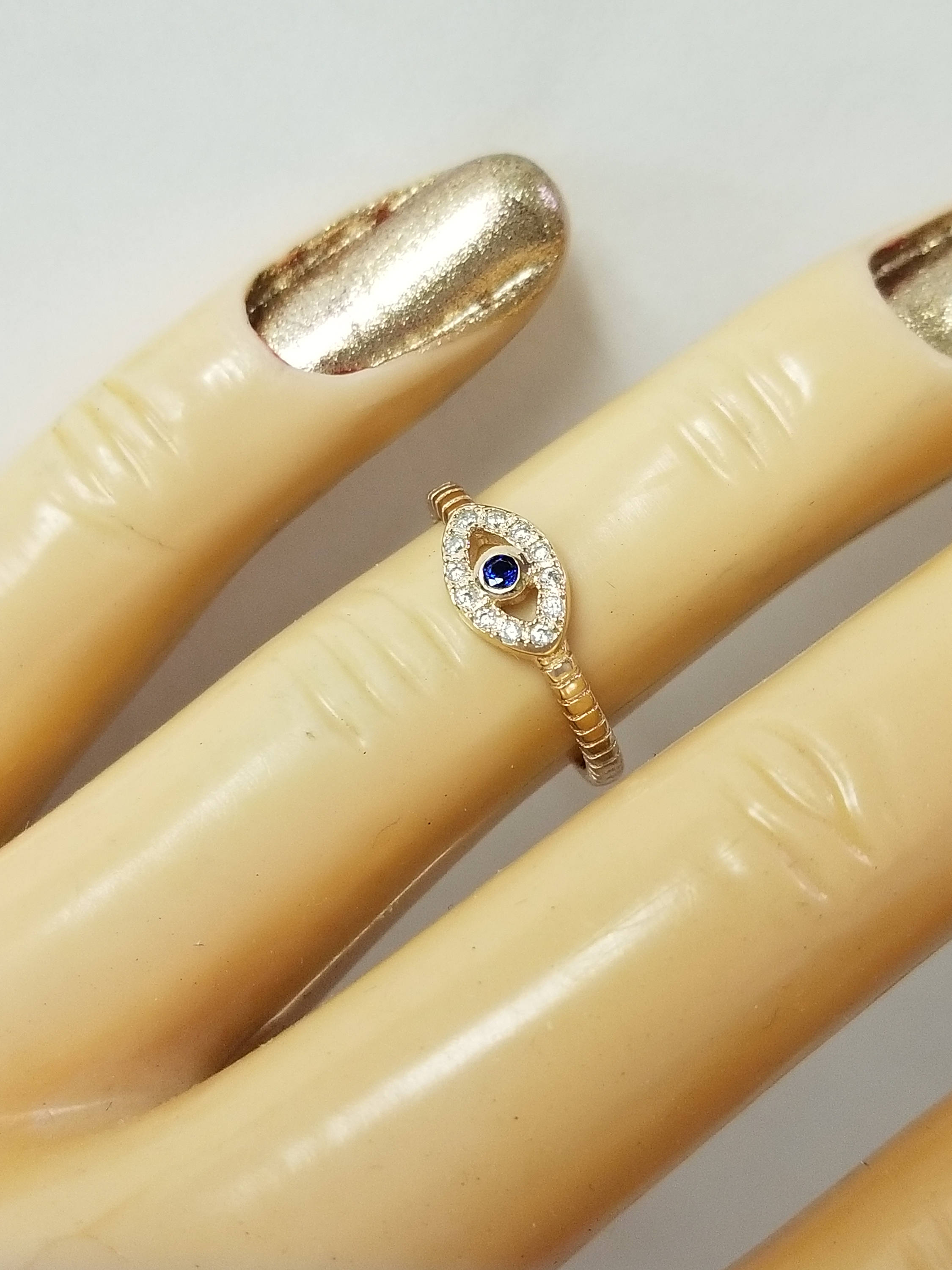 Size 4 5 6 7 8 9 Estate Rose Gold Sterling Silver 925 Sapphire Cz