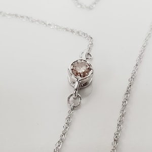 SI2 Sale 7&quot; to 9&quot; Estate 14k White Gold Champagne .10ct Round Diamond Bracelet Bangle Cuff Anklet BC115