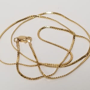 2.08 Grams 18&quot; Estate 14k Yellow Gold Flat Cobra 1mm Fancy Link Chain Necklace GS1729-05