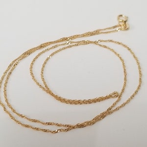 Sale 16&quot; 18&quot; Estate 14k Yellow Gold Necklace .80mm Singapore Chain Double Link 15&quot; G44