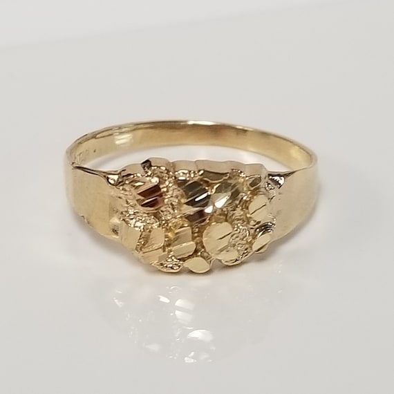 Sale Size 10.25 Estate 10k Yellow Gold Nugget Ring