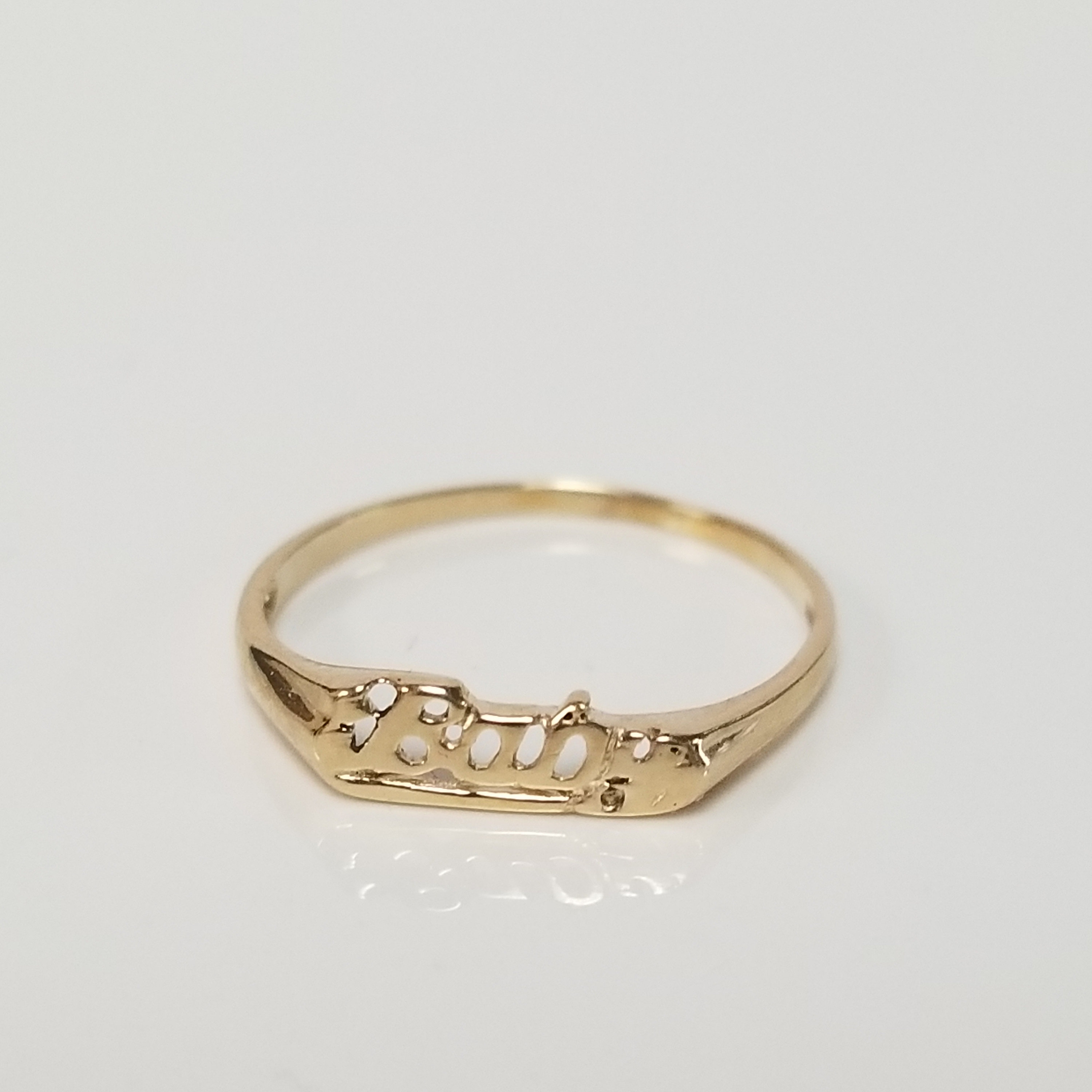 Size 3 Estate 14k Yellow White Gold Baby Ring Spelled