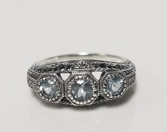 Original Blauer Stern Saphirring Sterlingsilber 925 Naturgranat Rund Geschnitten 202732326030