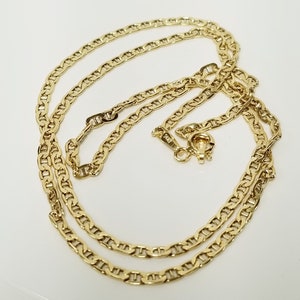 20 &quot;Echt 14k Gelbgold Flach 2 mm Anker Mariner Halskette Kette Jubiläum Geburtstag 18 &quot;19&quot; 1,5 mm G495