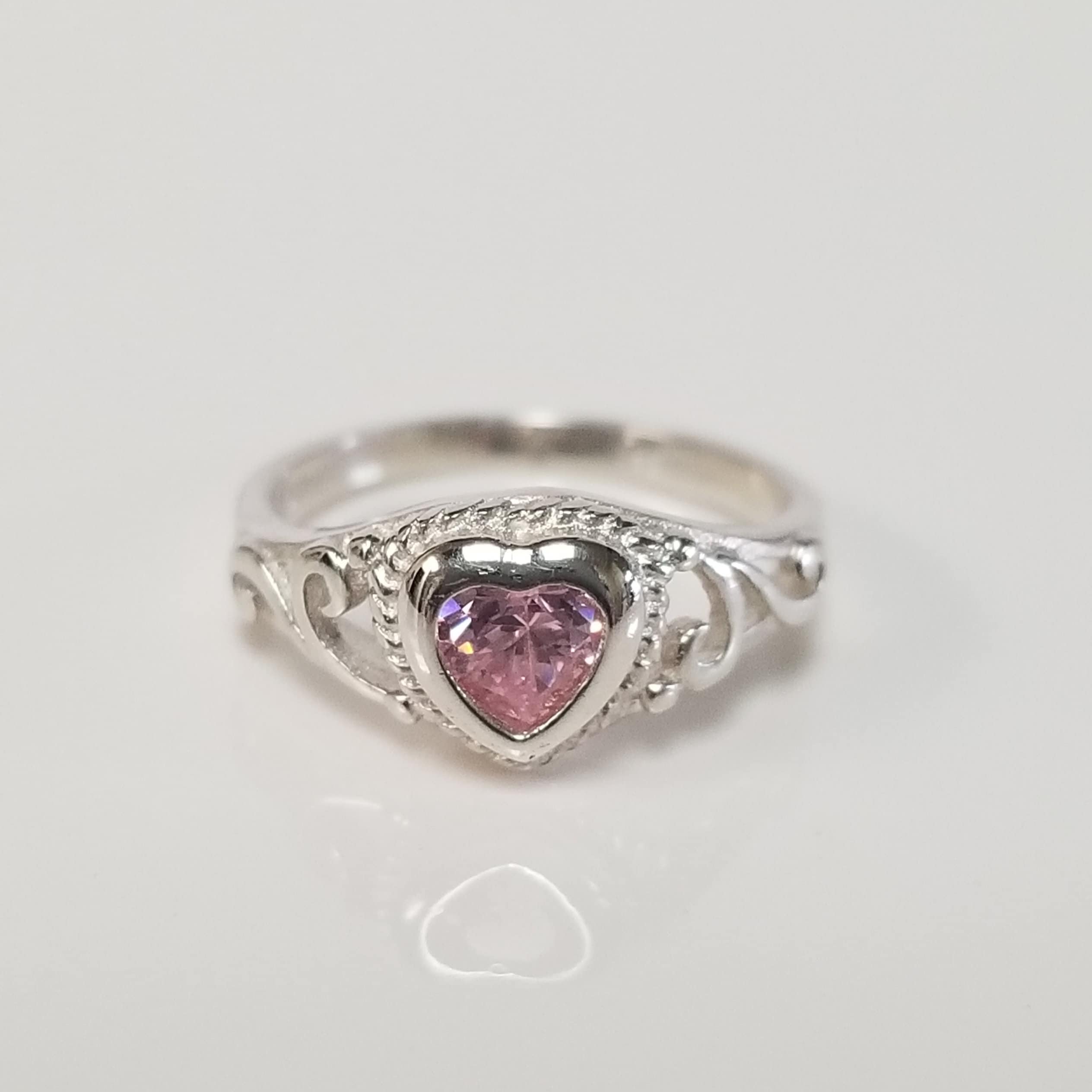 Size 1 10 Estate Sterling Silver 925 Baby Pink Ice 1/4ct or