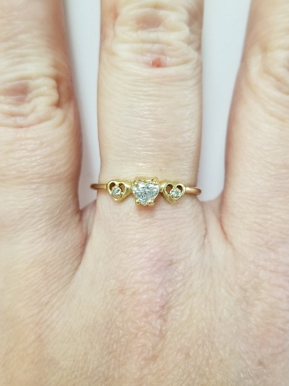 Sale Size 7 Estate 10k Yellow Gold Natural .25ct H