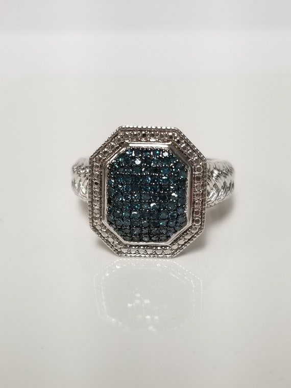 Ring Size 7 Estate Sterling Silver 925 Natural Genuine Blue  display picture 2