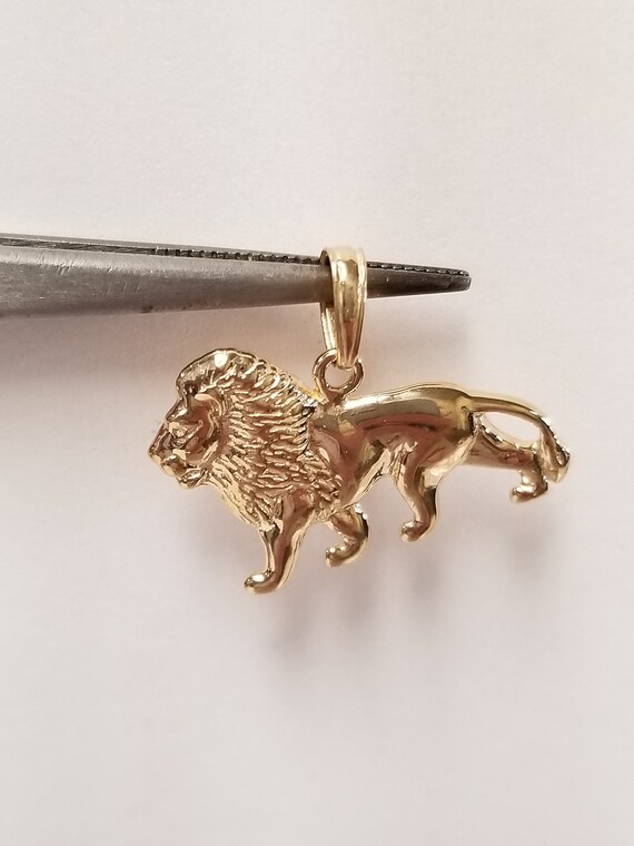 Sale 5/8" Estate 14k Yellow Gold Lion Roaring Cha… - image 4