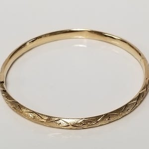 Sale 1 3/4&quot; Estate Vintage 14k Yellow Gold Baby Child Cuff Bangle Bracelet GS2005-05