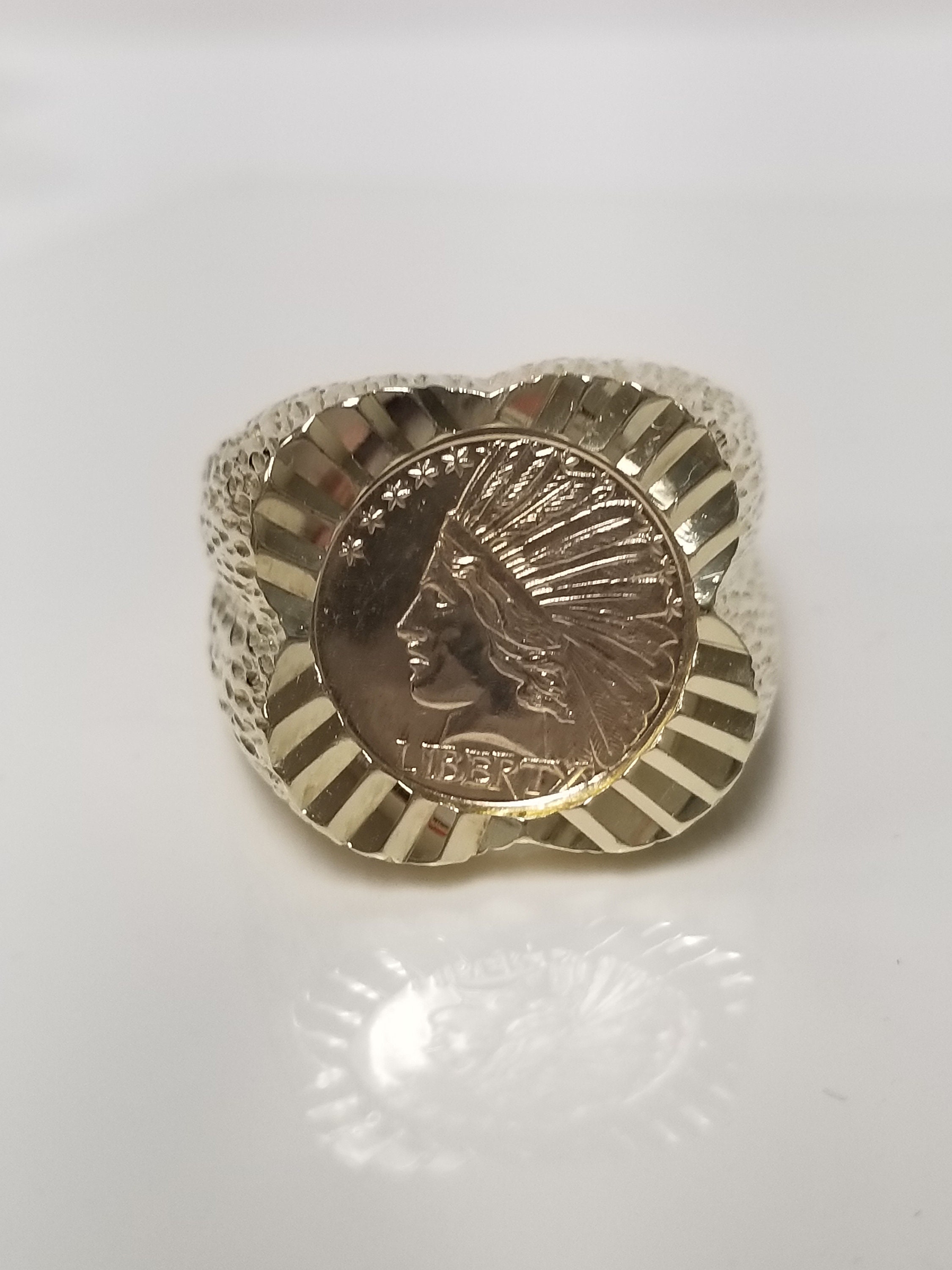 Gold indian head coin hotsell ring