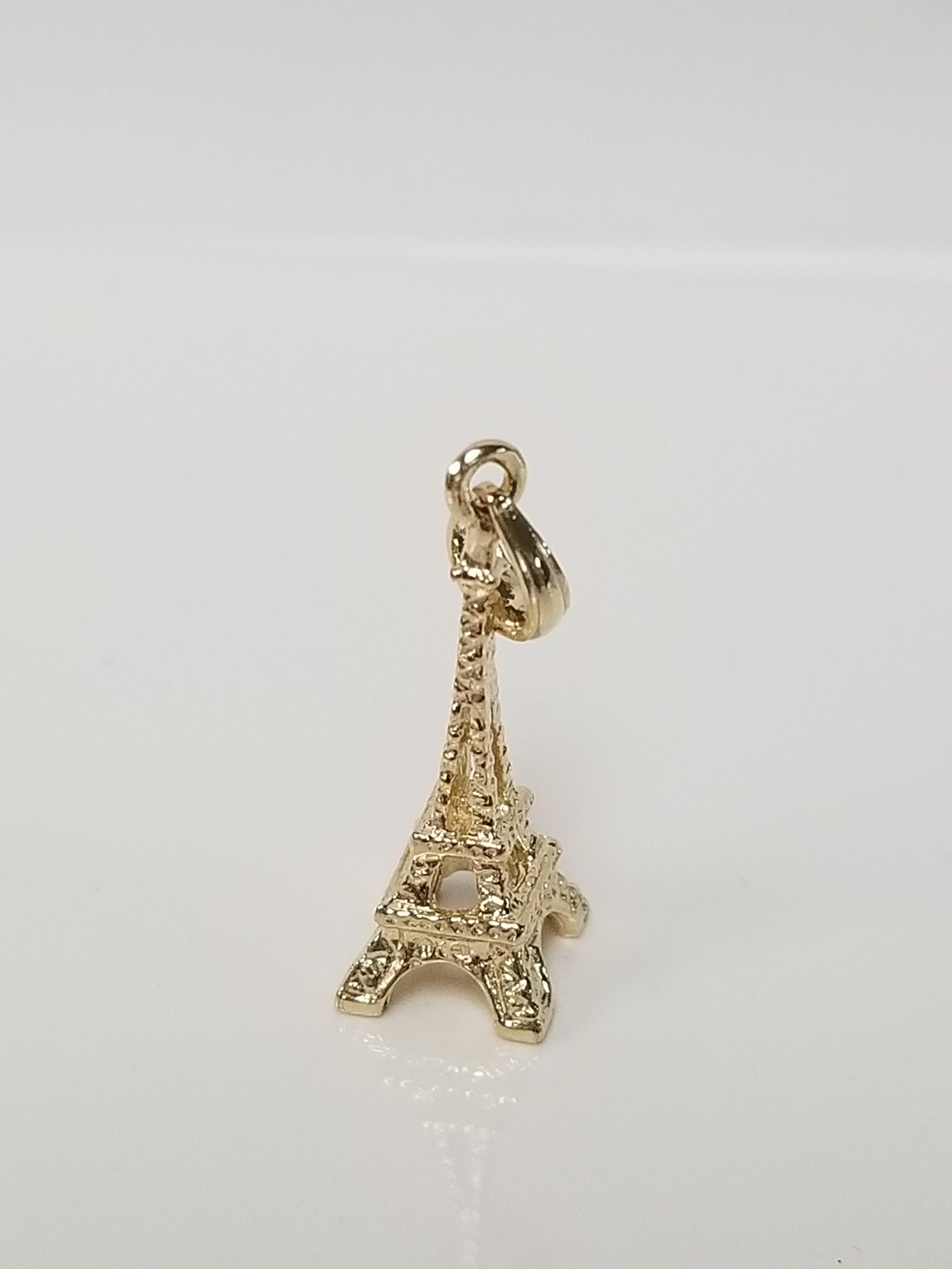 10k Gold Eiffel Tower Charm – Dainty Pendant Or Bracelet Charm, Yellow Gold - View #8