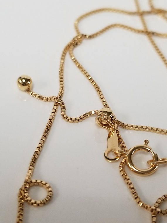 14 Karat Gelbgold Halskette 22 Zoll - Verstellbare Box Chain, 1,1 Mm, 4 Gramm, Aus Der Türkei