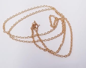 Estate 14k 1/20 Yellow Filled Gold Cable Link 1.5mm Necklace Chain 1mm 2mm 16&quot; 18&quot; 20&quot; 24&quot;  GF2