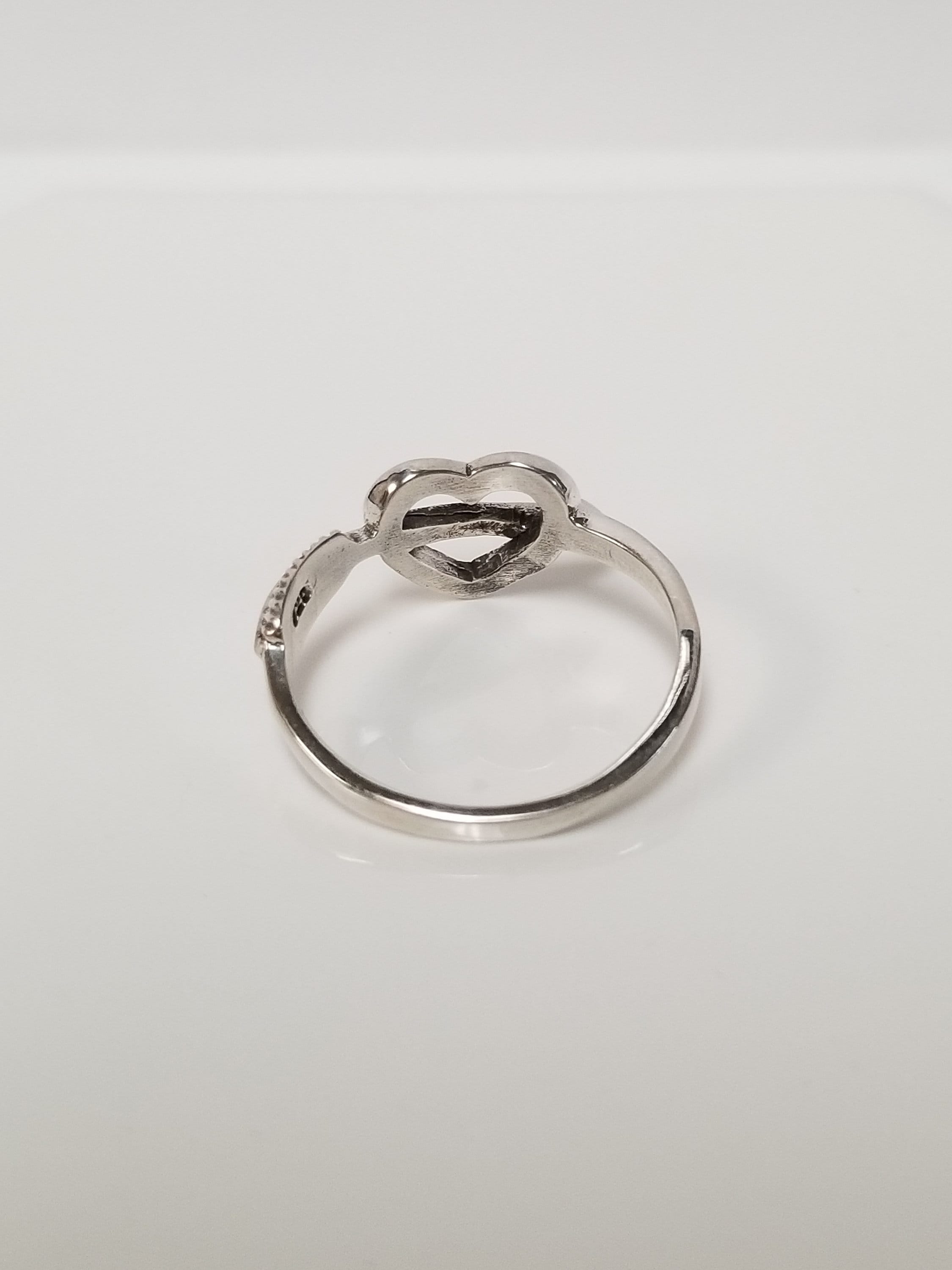 Size 4 10 Estate Sterling Silver 925 Ring Arrow Heart Cupid