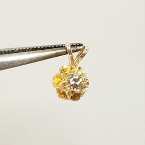 Sale Estate 14k Yellow Gold .05ct Champagne Diamond Pendant Stunning Charm Buttercup .20ct .30ct GS2712