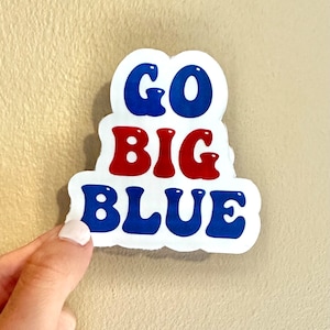 Go Big Blue Die Cut Sticker, Football Lover Sticker, Giants Football Sticker, Peel and Stick Sticker, Kiss Cut Sticker, NY Giants Sticker