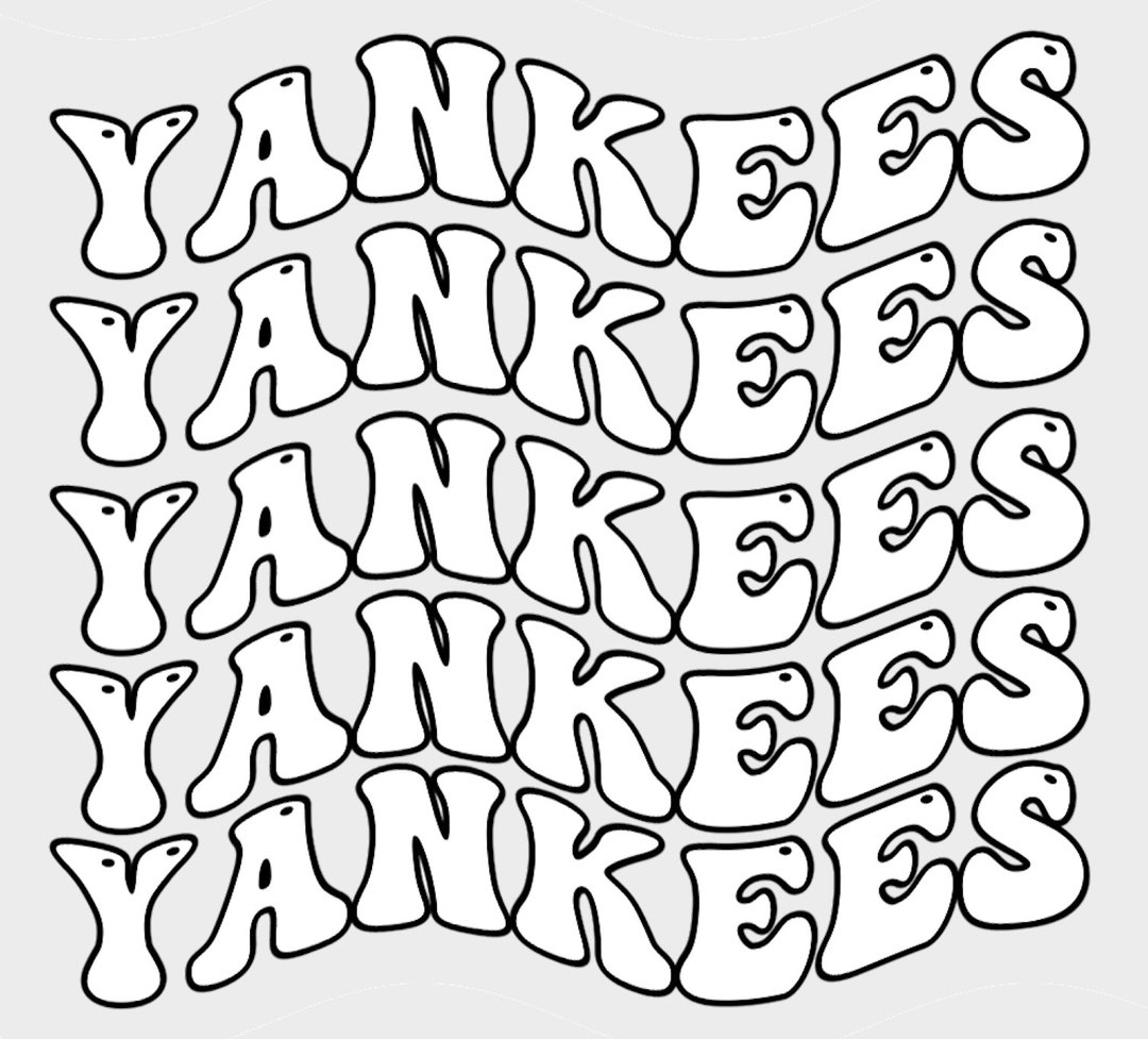 Yankees Wavy Font SVG and PNG, for Cricut Use, Groovy Font, Ready to ...