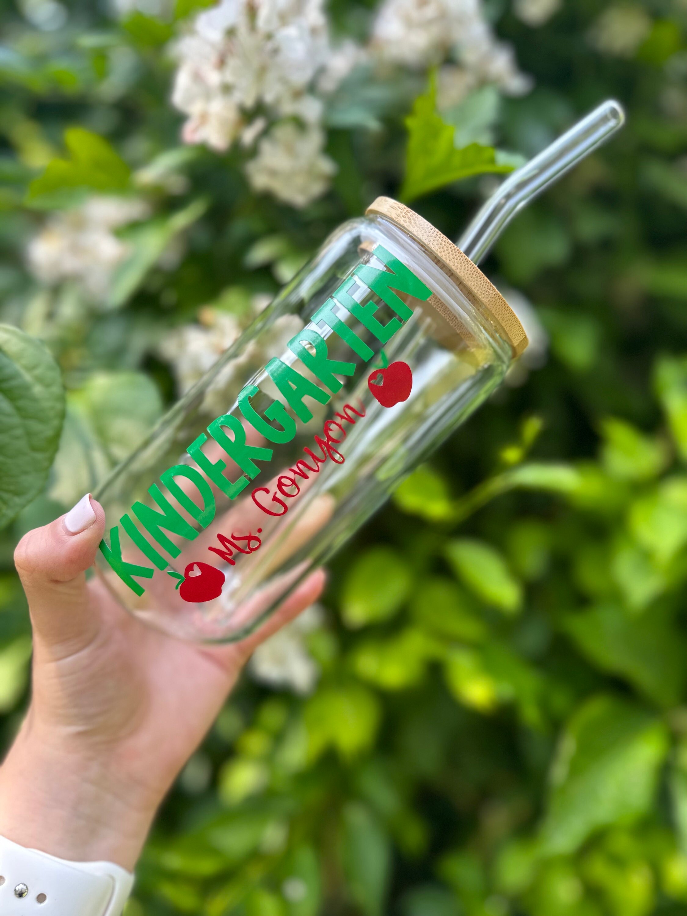 Teacher Custom Glass Cup, End of the Year Gift, Teacher Gift, Cup With ...