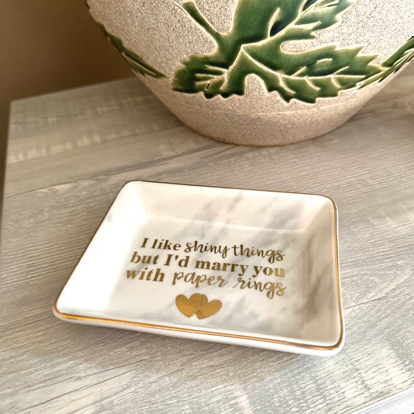 Taylor Swift Wedding Ring Dish, Paper Rings Taylor Swift Quote, Marble Ring Dish, I Like Shiny Things Dish