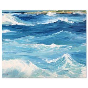 Original Ölgemälde, Meereslandschaft, Meereswellen, Sommer Brise, Meereswellen, Wanddeko, aminovart.