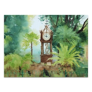 Rom Wasseruhr Gemälde, Villa Borghese Kunstwerk, Italienische Landschaftswand Kunst (23x30 cm Baumwollpapier)