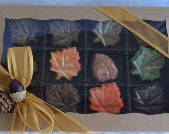 Thanksgiving Hostess Gift Decor Chocolates, Edible Gifts, Fall Chocolate Leaves