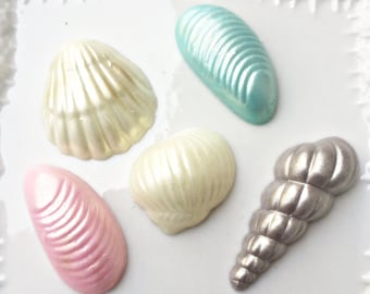 Edible Chocolate Seashell Cupcake Toppers: Beach Party Decor (2 Dozen)