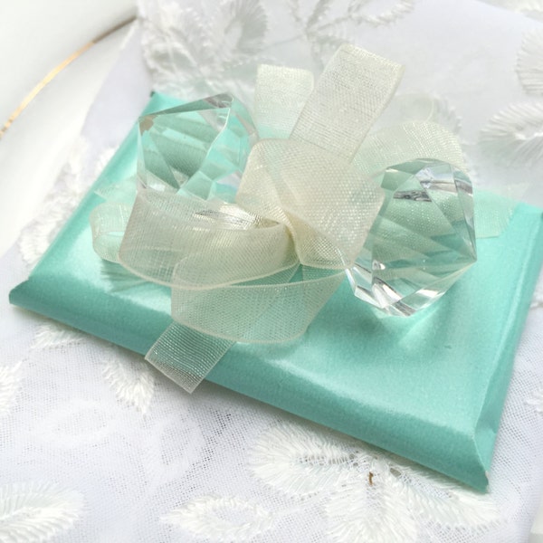 Blue Aqua Turquoise Unique Wedding Favor Chocolate with Diamonds, Winter Wedding Favors