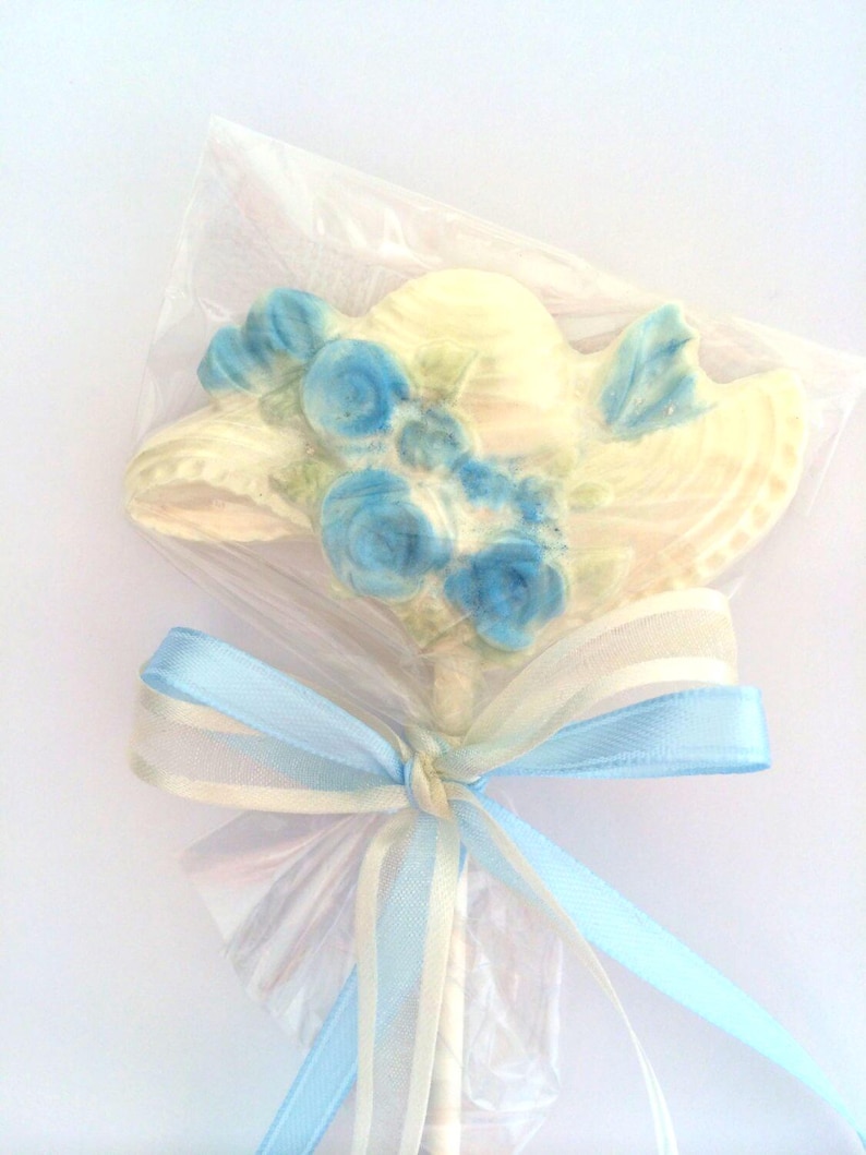 Floral Hat Chocolate Lollipops: Unique Wedding Shower Favors image 1