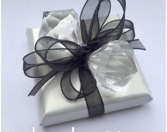 Unique Bling Wedding Favors Black and White Chocolate with Diamonds, Bridal Shower Favors, Birthday Favors, Aniversary Favors