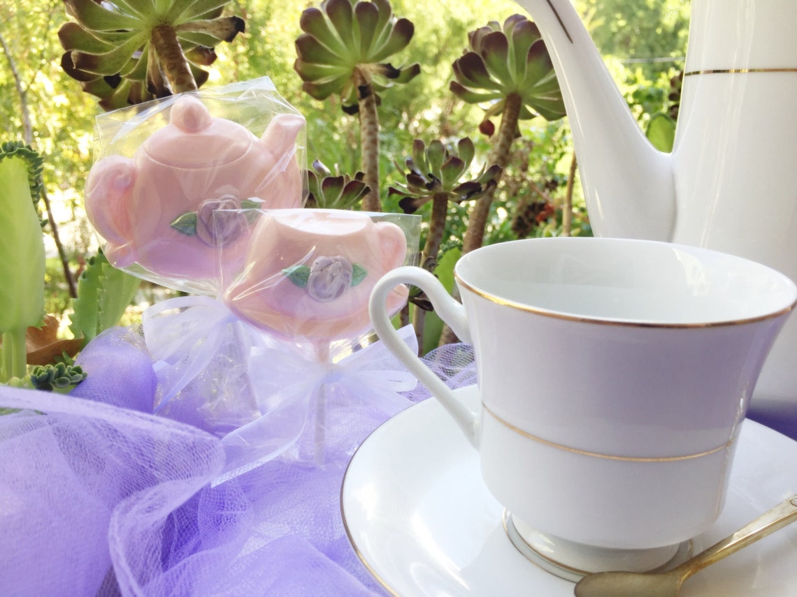 Tea Party Favors Teacup and Teapot Chocolate Lollipops for Etsy