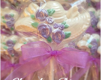 Unique Wedding Favors Floral Hat Chocolate Lollipops for Wedding, Wedding Shower Favors, Tea Party Favors