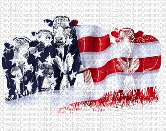 Download American Flag Cow Etsy