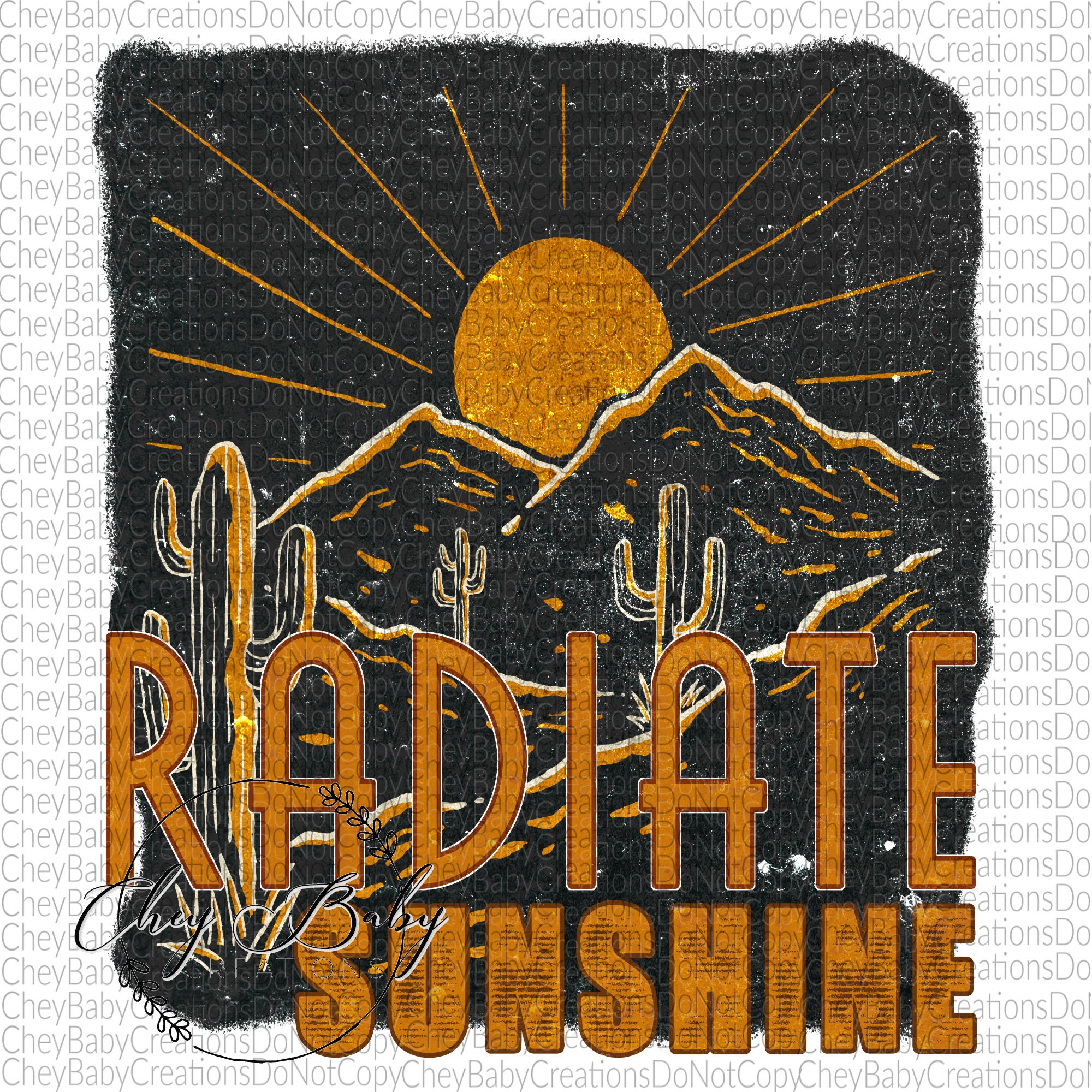 For the Love of Sunshine Western SUBLIMATION TRANSFERS Ready To Press