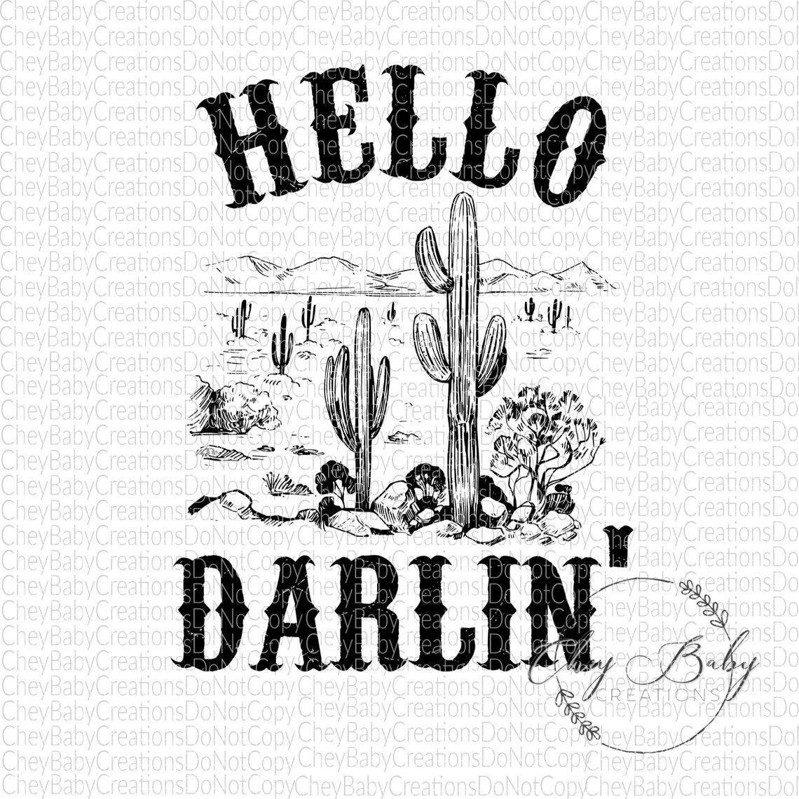 Hello Darlin' Sublimation Transfer Ready to Press Etsy