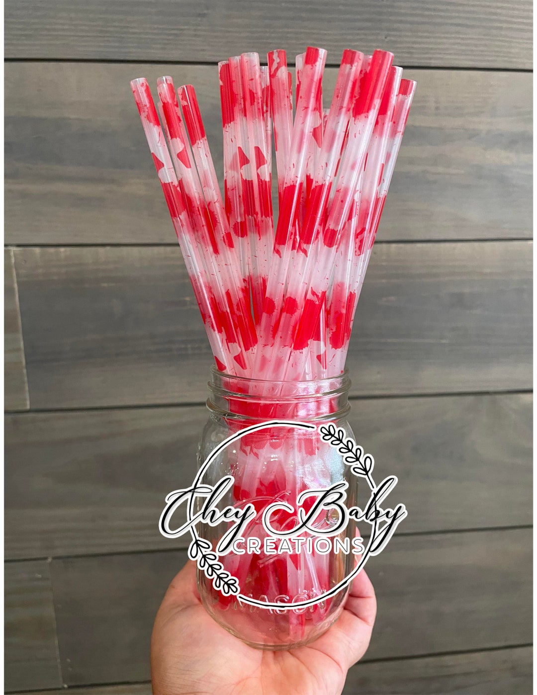 Halloween Plastic Reusable Straw, Blood Stain, Halloween Blood Straw, 11in Straw, Reusable