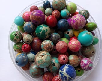 Sea sediment beads mixed colour and size