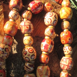 wooden beaded necklace,  boho ethnic inspired,  chunky with gift bag women's men's