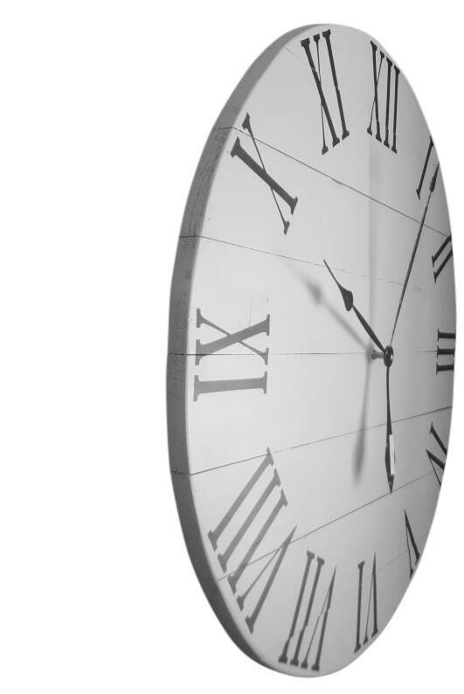 Antique White Wood Clock Wall Clock Rustic Clock Etsy