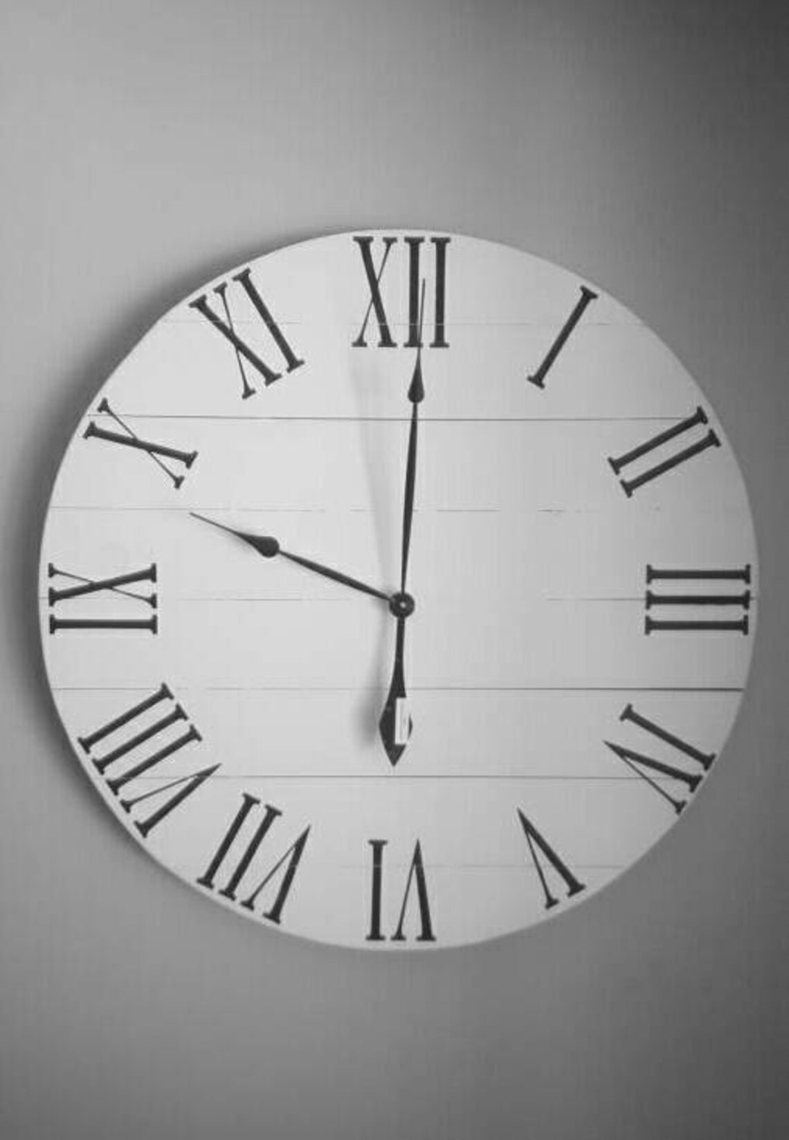 Antique White Wood Clock Wall Clock Rustic Clock Etsy