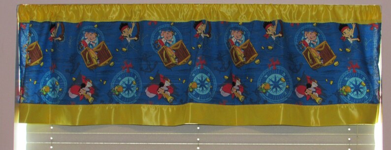 Jake Pirates Satin Edge Curtains Cotton Valance Yellow Satin Etsy