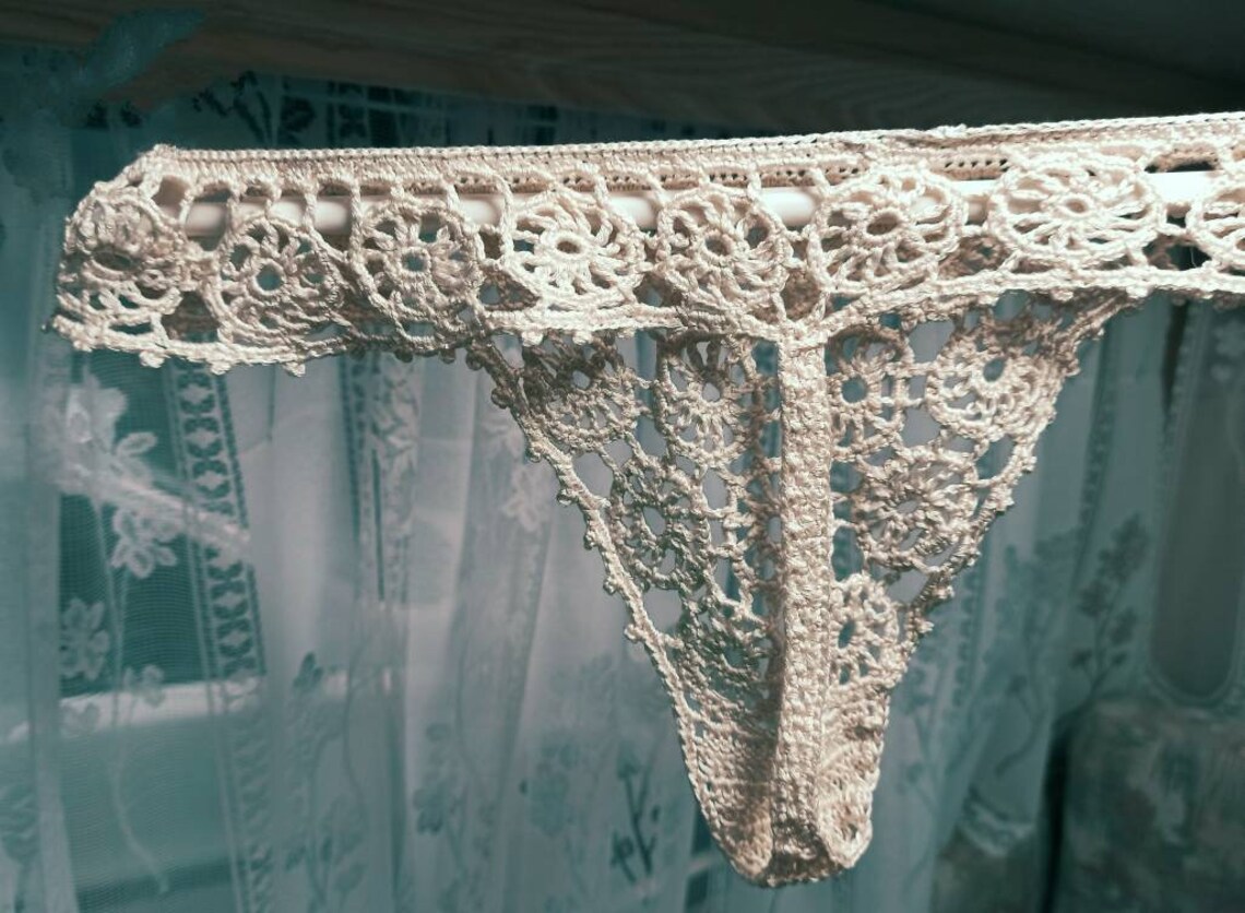 Silk Thong Pure Silk Lignerie Sexy Crochet Bottomsee Thru - Etsy