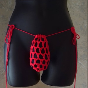 Men  Thong G string Lace Net Sexy Original Lounge HOT Pool Bikini Swimwear Sexy Large Holes