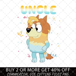 Bluey Uncle PNG, Bluey Dad PNG, Bluey Family Cartoon Fathers Day Gift, Bluey Grandpa Digital File, Dad Birthday Gift, Fathers Day Bluey Gift