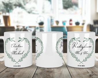 Nom personnalisé Tasse à café Mariage Favor Cadeau 11oz 001