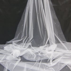 Cathedral Chapel Waltz Tailor Custom Handmade 1 Tier Crystal Rhinestone Wedding Bridal Cut Edge Veil