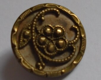 1 rare 19c champleve foil and gilt rococo button 22mm or 2.2cm diameter.