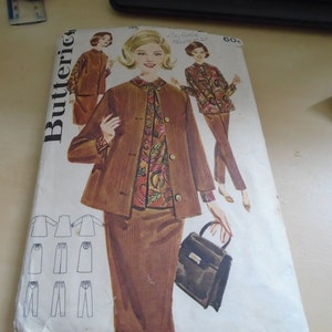 1 1950/'s vintage sewing pattern ladies skirt suit with blouse /& trousers maternity Butterick 2442 Bust 38 size 18 Ref SP2213